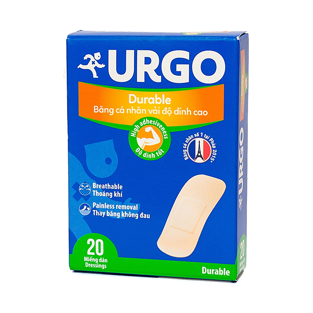 [HCM]BĂNG CÁ NHÂN URGO VẢI ĐỘ DÍNH CAO 120 miếng