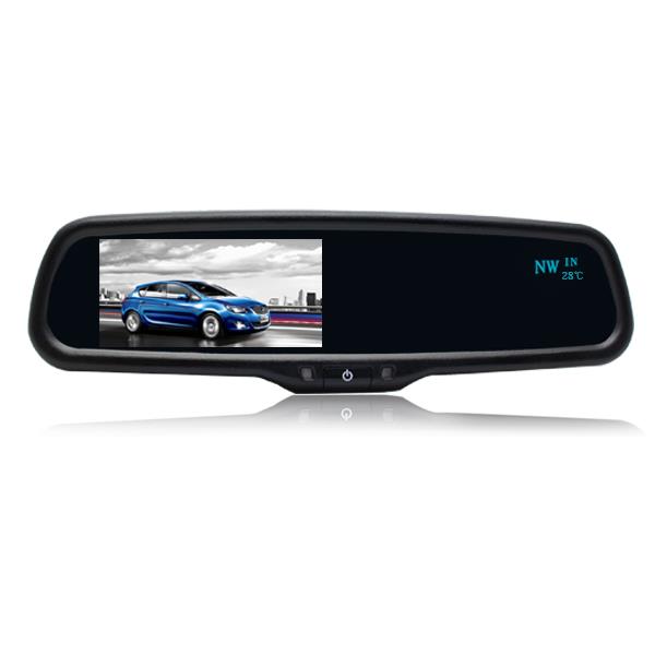 Màn hình gương 4.3 inchs ô tô, chống chói, tích hợp màn hình hiển thị camera cho ô tô