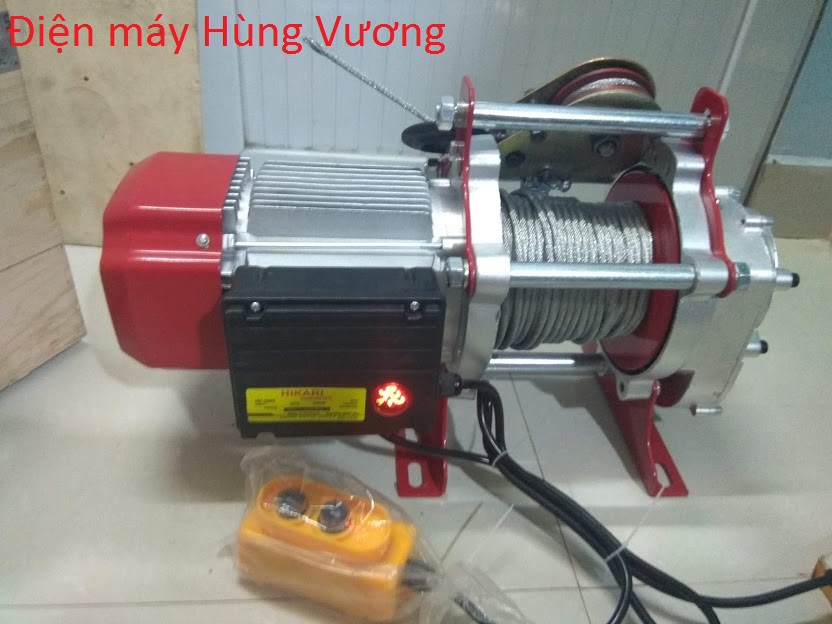 [Trả góp 0%]Tời điện HiKari HK-2000 công suất 22 KW Madein Thái lan (nâng 1000-2000kg) màu đỏ đặt trên cao hoặc mặt đất.