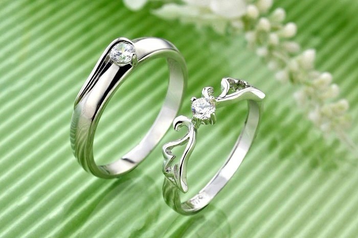 Nhẫn đôi Bạc Hiểu Minh nc035 vua nữ hoàng