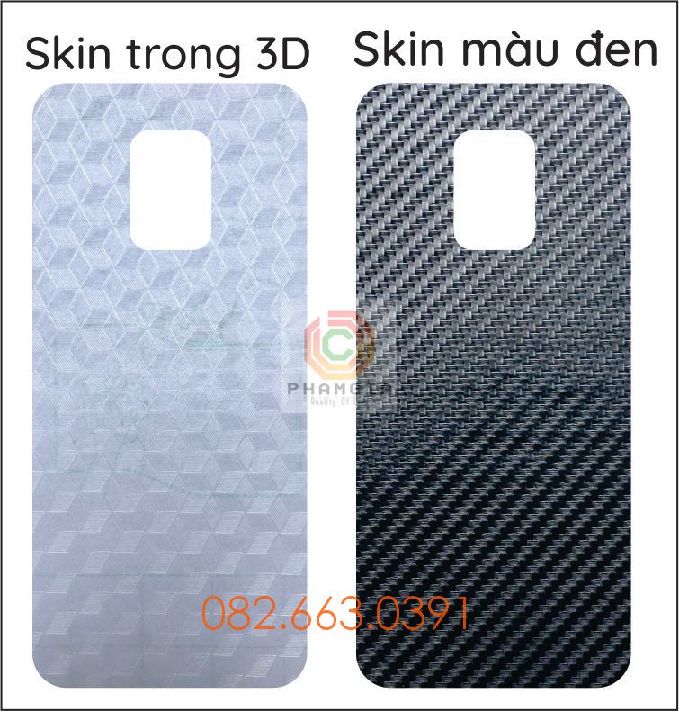 Miếng dán mặt lưng skin carbon Xiaomi Redmi Note 9s / note 9 pro / note 9 promax / xm note 9