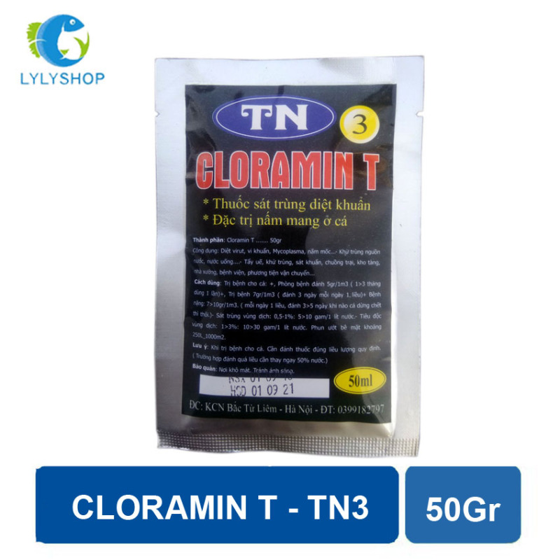 TN3 Cloramin T  diệt khuẩn & trị nấm mang ở cá ( 50ml)