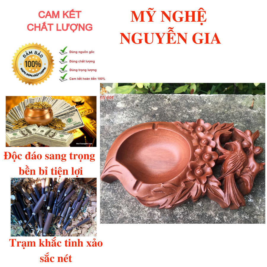 [SANG TRỌNG TINH TẾ] Gạt tàn thuốc độc lạ đẹp bằng gỗ cao cấp mẫu trái đào mang lại nét sang trọng cho gia đình