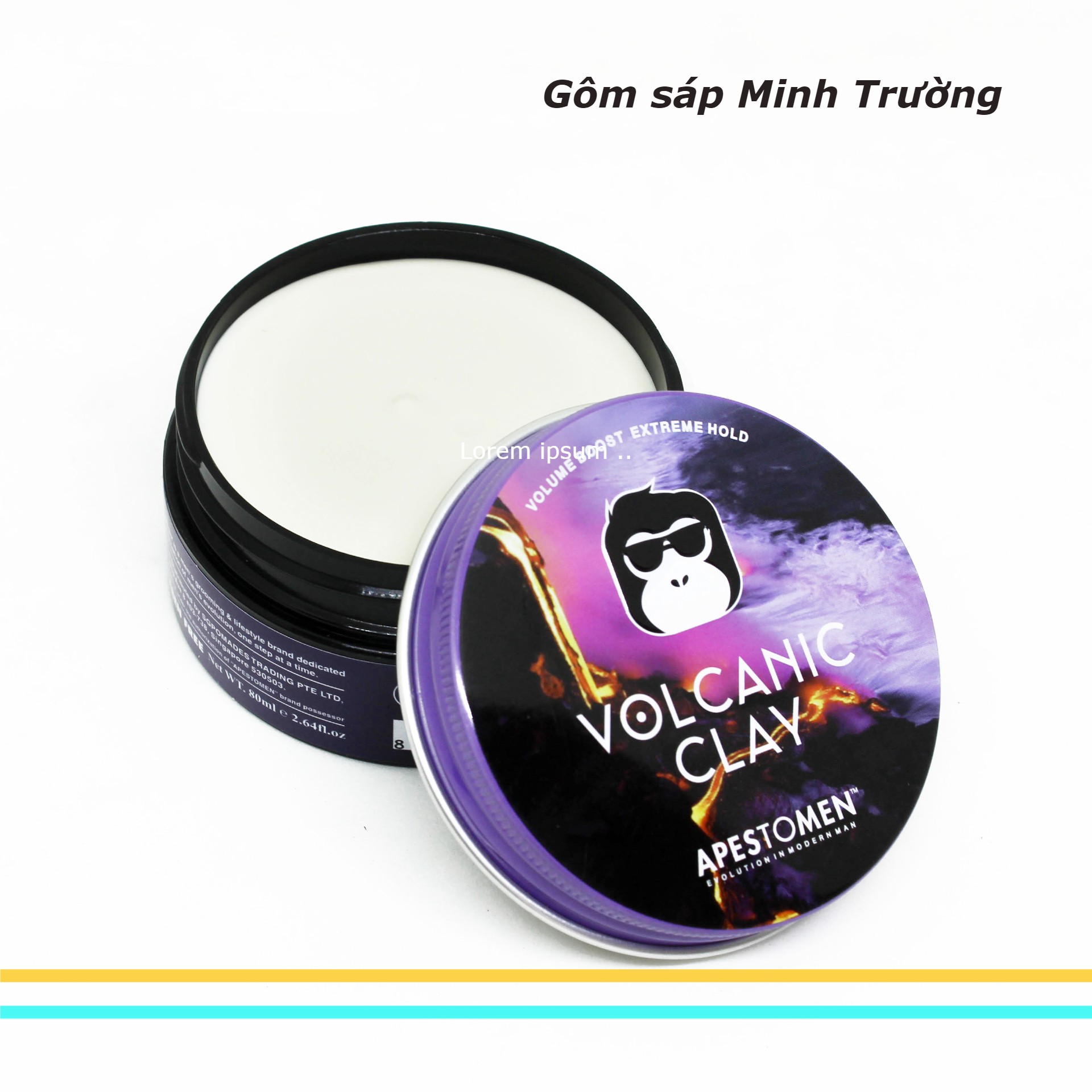 Combo Keo Xịt Tóc Nam The Pro Lock + Sáp Vuốt Tóc Volcanic Đen (Tặng Lược)