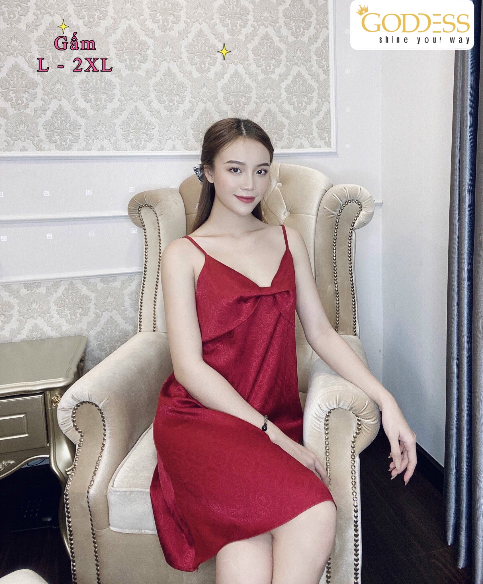 [HCM]Đầm ngủ Lụa Gấm ?? Đồ ngủ 2 dây Bigsize 50 - 75kg Gấm mát lạnh mặc cực thích