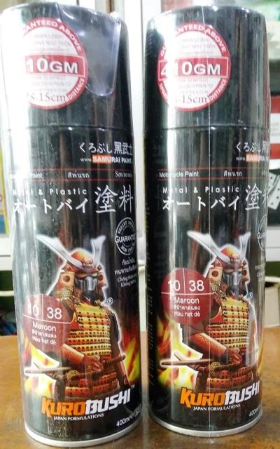Chai sơn xịt sơn xe máy Samurai 10/38 màu hạt dẻ Maroon