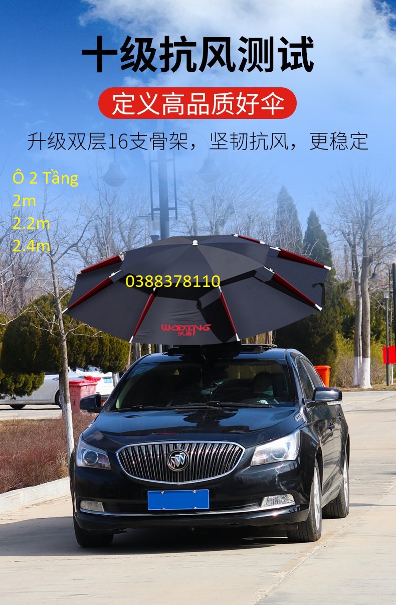 Ô Dù Câu Cá 2 Tầng Màu Đen Cao Câp