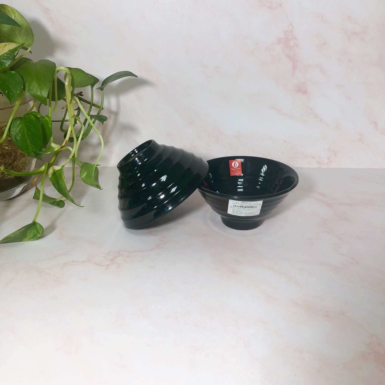 Bát cơm SUPERWARE Nhựa Phíp 100% Melamine Đen - Black