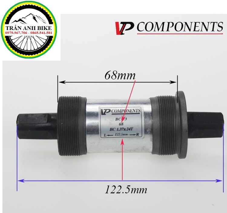Trục giữa cốt vuông xe đạp vp-bc73 122.5mm
