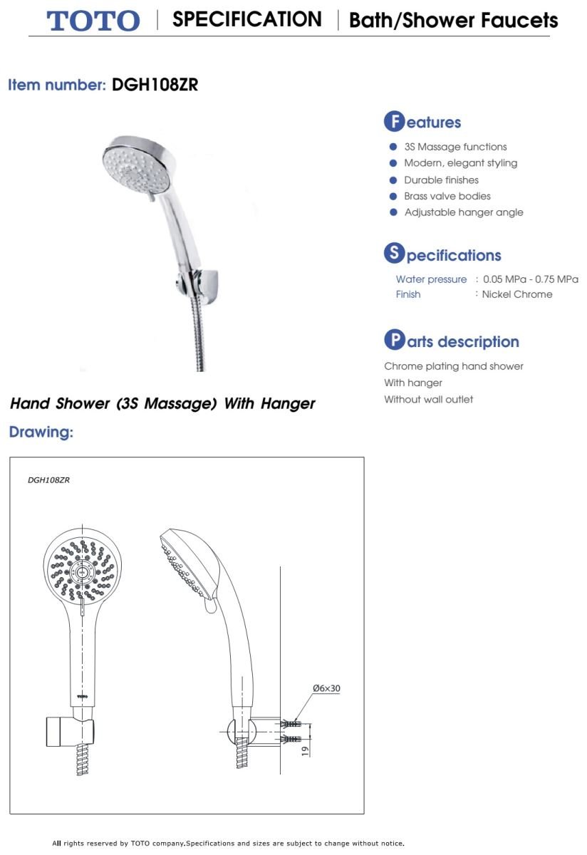 Bát Sen TOTO DGH108ZR Massage 5 Chế Độ