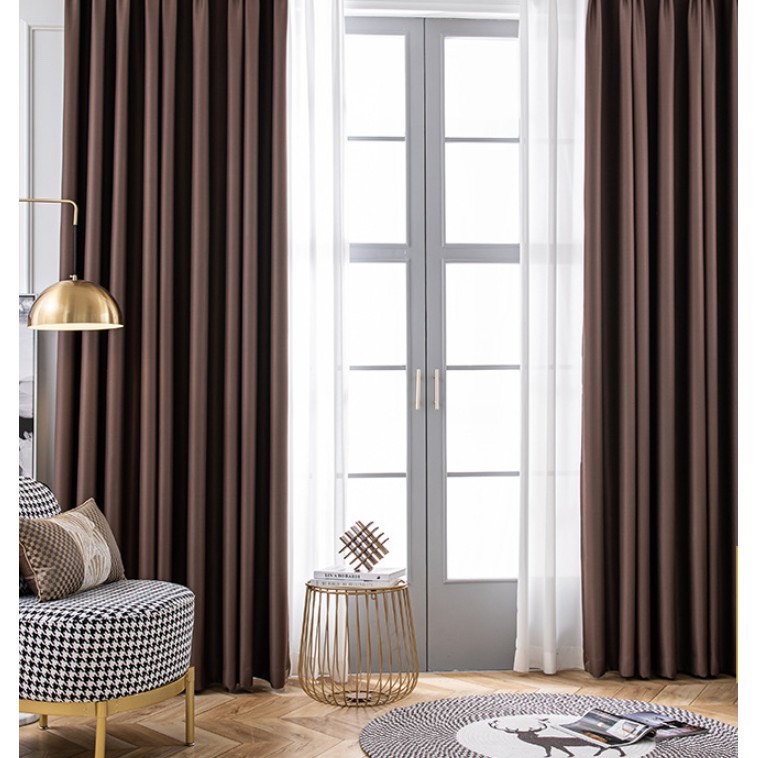 Rèm vải dày treo cửa chống nắng tốt 99% (có sẵn khoen) - MÀU TRƠN PASTEL