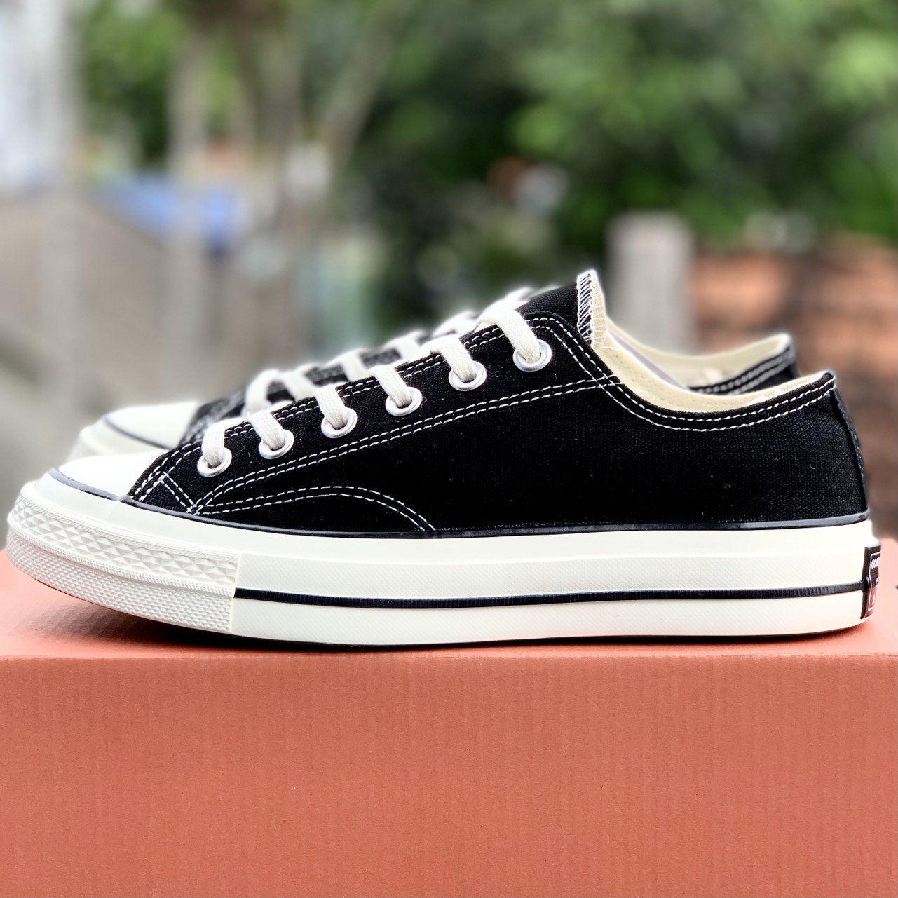 [FREE SHIP]  Giày thể thao/Giày sneaker converser đen thấp bản Trung (Full Box+pk)