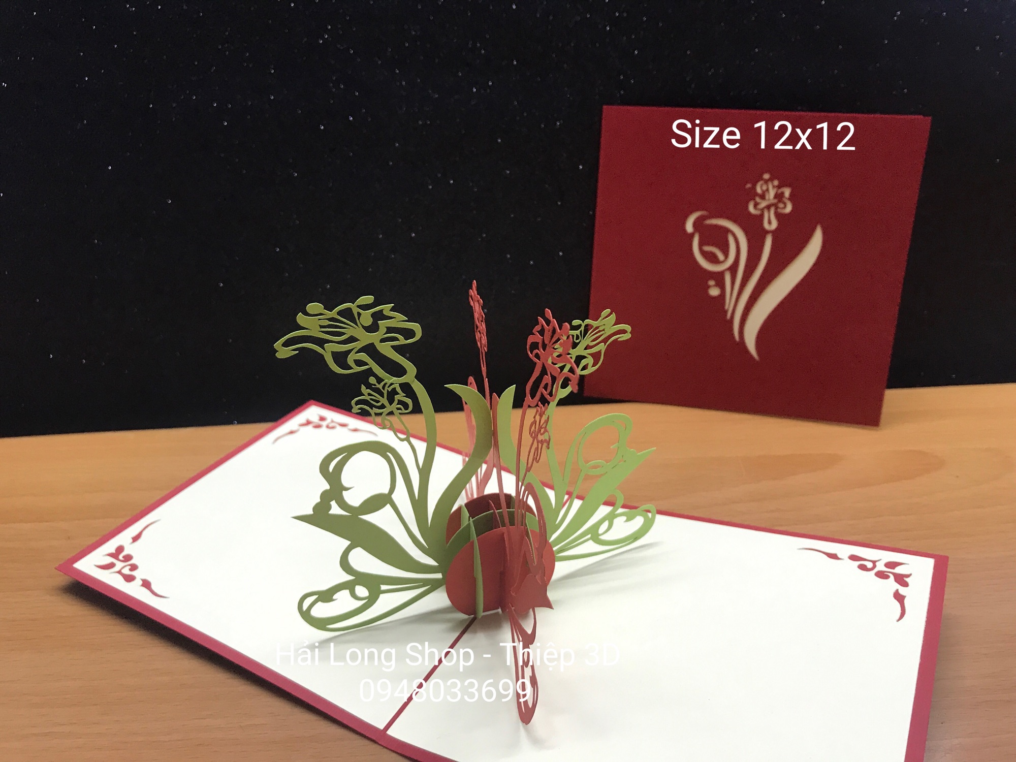 Hoa Mào Gà - Flower - Thiệp 3D