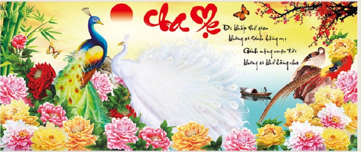 Tranh đính đá cha mẹ -dd9111