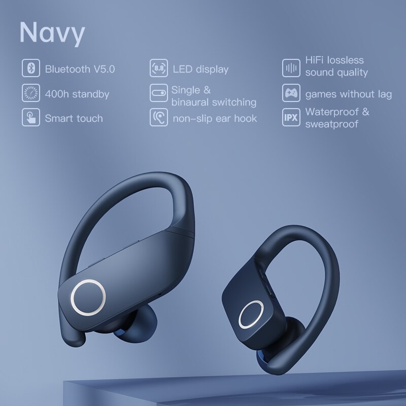 Sanag z9 thể thao tai nghe không dây bluetooth tai nghe tai móc không thấm nước thể thao chạy tai nghe thể dục tai nghe hifi aac tai nghe