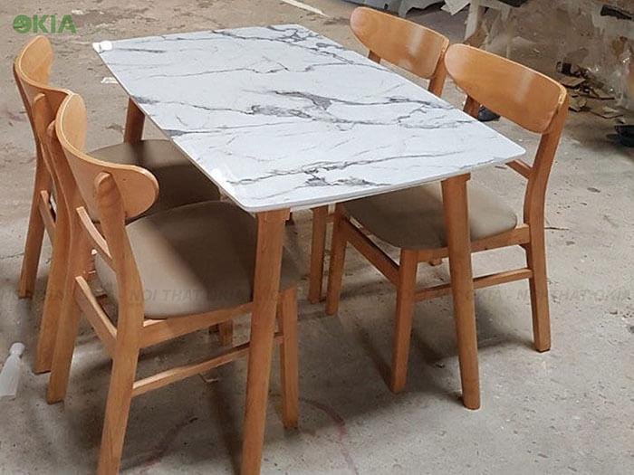 [HCM]Bàn 1.6 M Phòng ăn  HT0516DG MẶT GIẢ ĐÁ CẨM THẠCH
