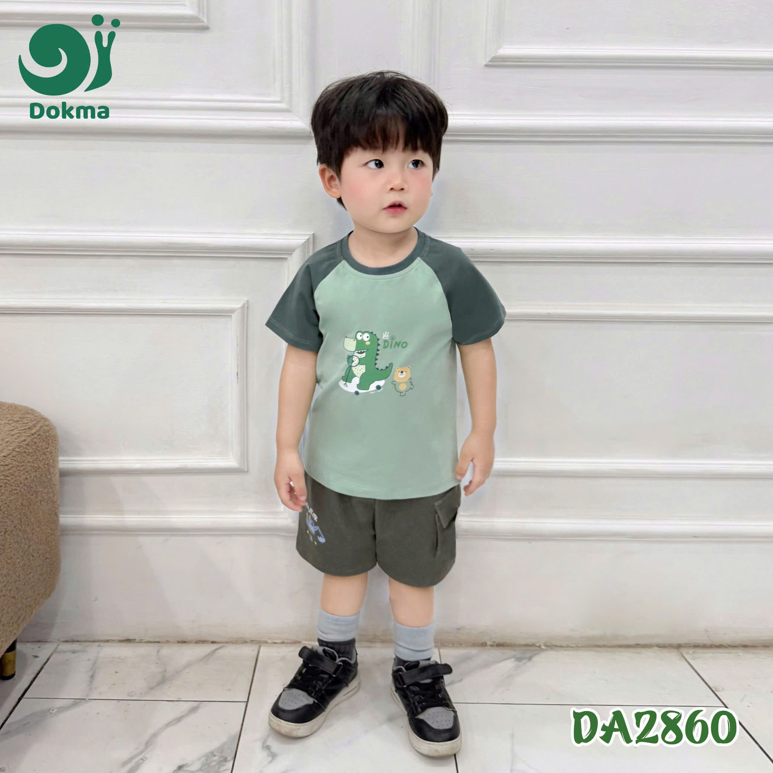 Áo cộc tay DOKMA cho bé trai chất bamboo - viscose mềm mát (6-36m) (DA2860 - DA2782)