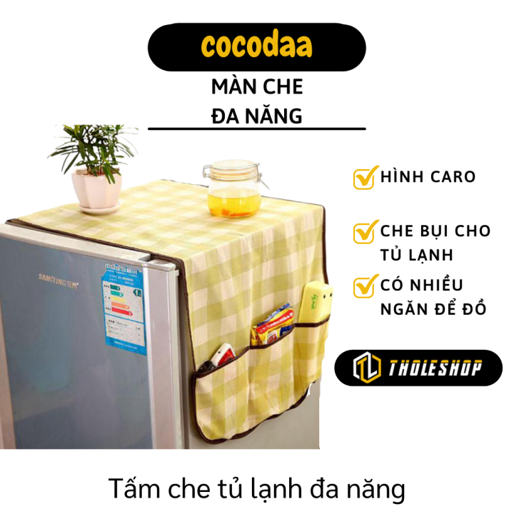 Tấm phủ tủ lạnh thông minh - Tấm che tủ đựng đồ đa năng có ngăn bỏ đồ 125x44cm 2839