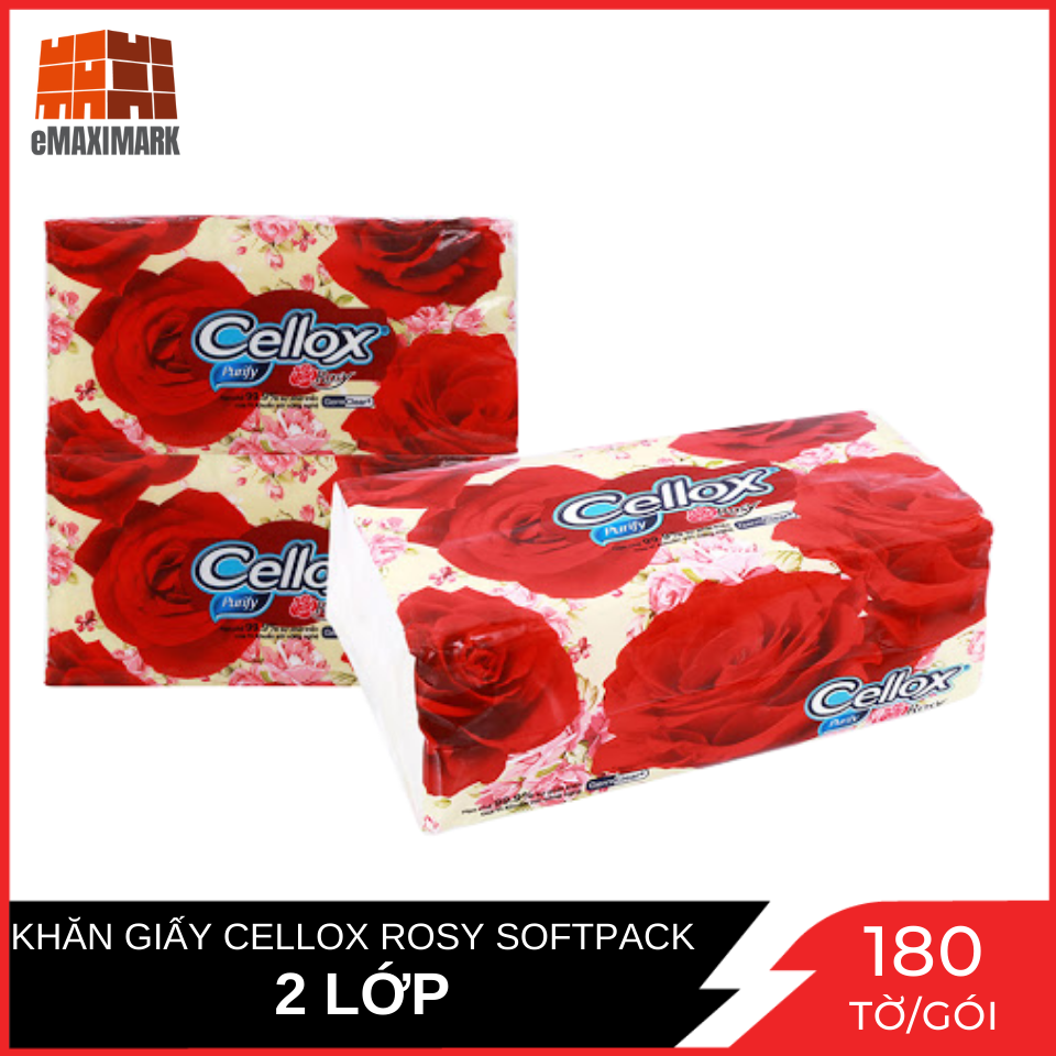 Khăn giấy cellox rosy softpack gói 180 tờ 2 lớp