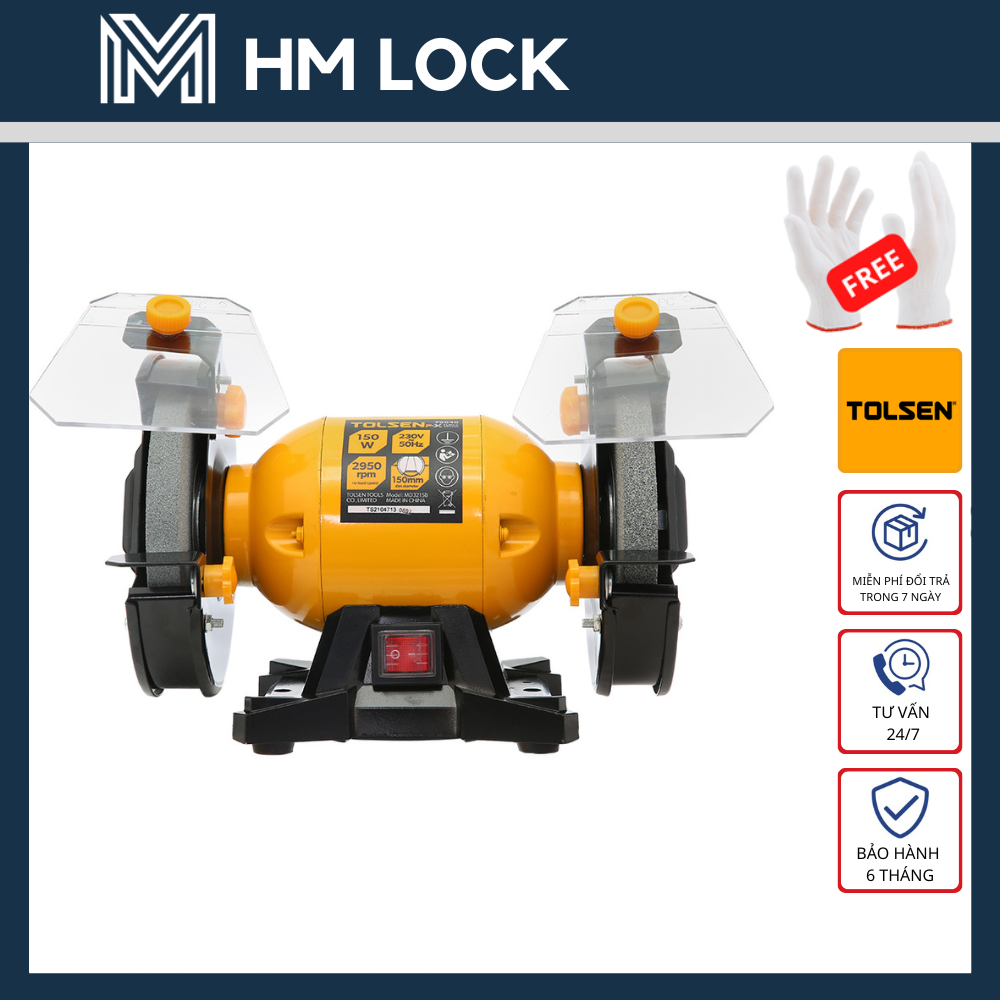 Máy mài hai đá tolsen 79646 150w - hàng chính hãng - hm lock