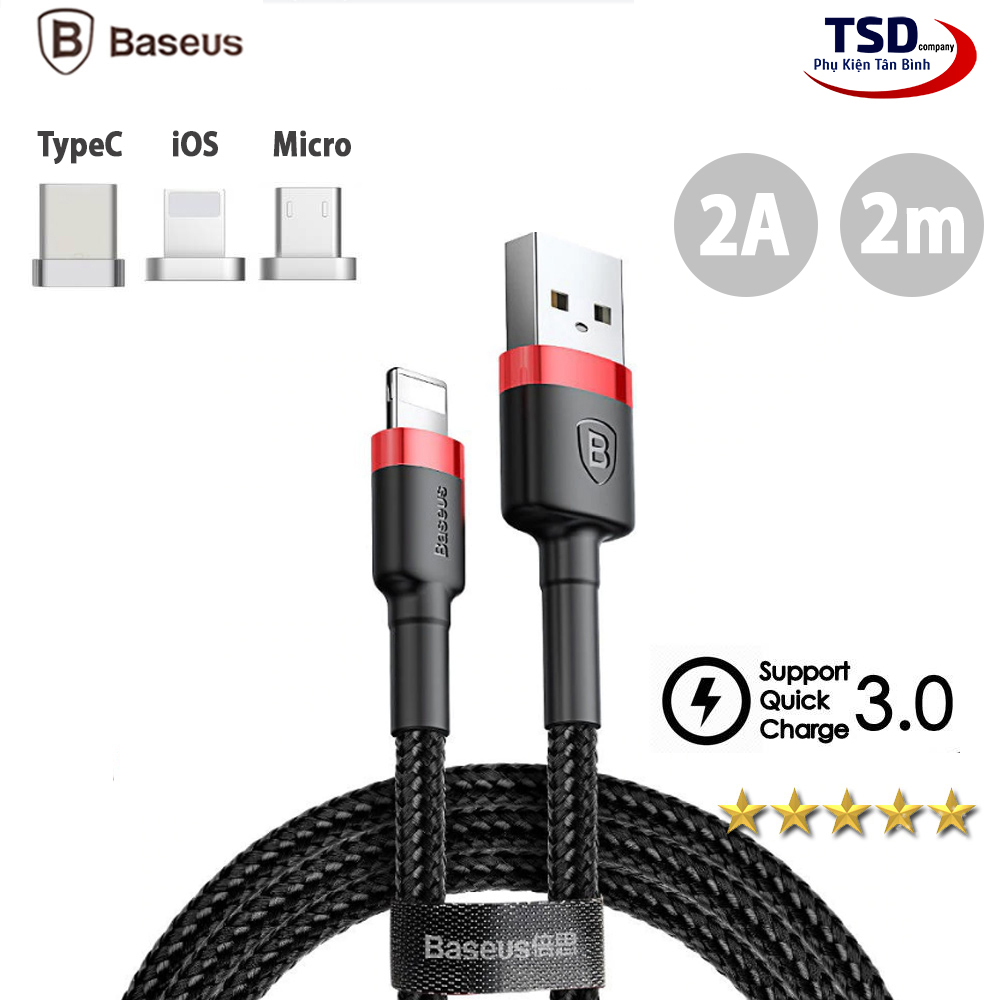 Cáp Sạc Nhanh Baseus Cafule Dài 2 Mét ( iPhone, Type C, Micro )