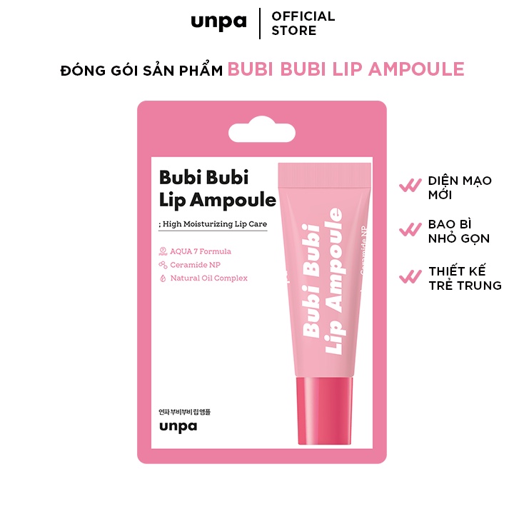 Son dưỡng môi dạng tinh chất Unpa Bubi Bubi Lip Ampoule làm mềm, dưỡng ẩm, và xóa nếp nhăn cho môi 10ml