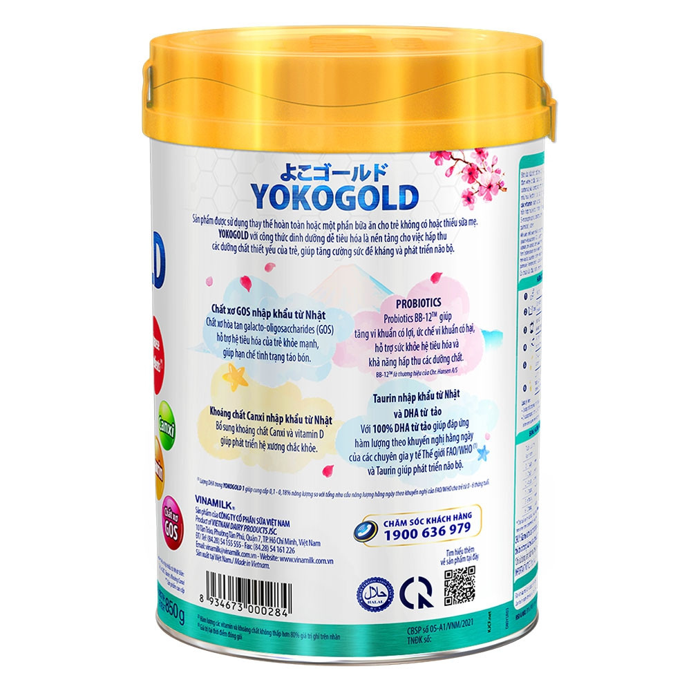 Sữa Vinamilk Yoko Gold 2 Lon 850g (Cho bé 1-2 tuổi)