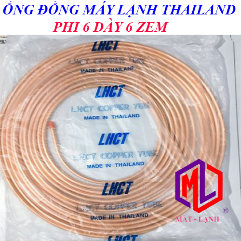 Ống đồng máy lạnh phi 6 Thái Lan LHCT dày 7 zem dài 15m