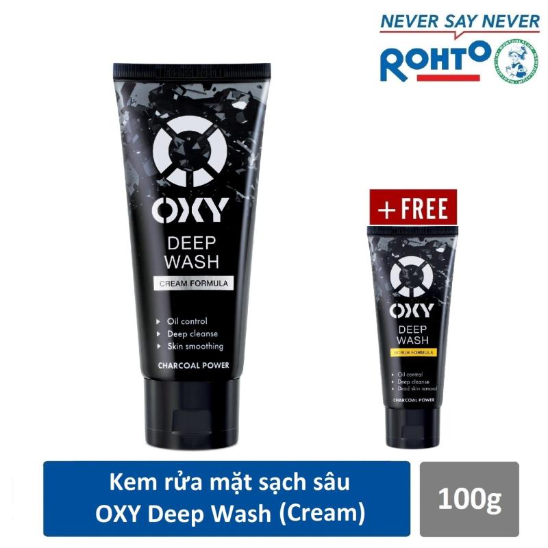 Kem rửa mặt sạch sâu OXY Deep Wash (Cream) 100g + Tặng Kem rửa mặt có hạt OXY Deep Wash Scrub 25g nhập khẩu