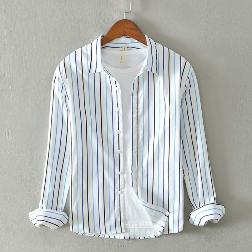 Áo sơ mi nam dài tay kẻ sọc màu phong cách Hàn Quốc SM8989 thời trang PONIVALAZA cao cấp kiểu dáng trẻ trung năng động