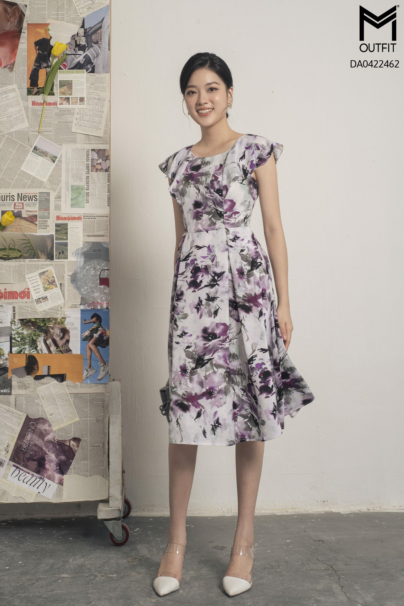 Đầm dáng xòe, ly chụm, tà bong - Mmoutfit