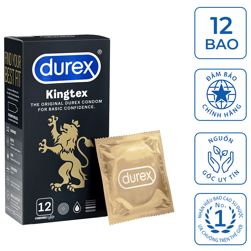 Kingtex size 48mm cỡ nhỏ ôm sát siêu mỏng hộp 12c