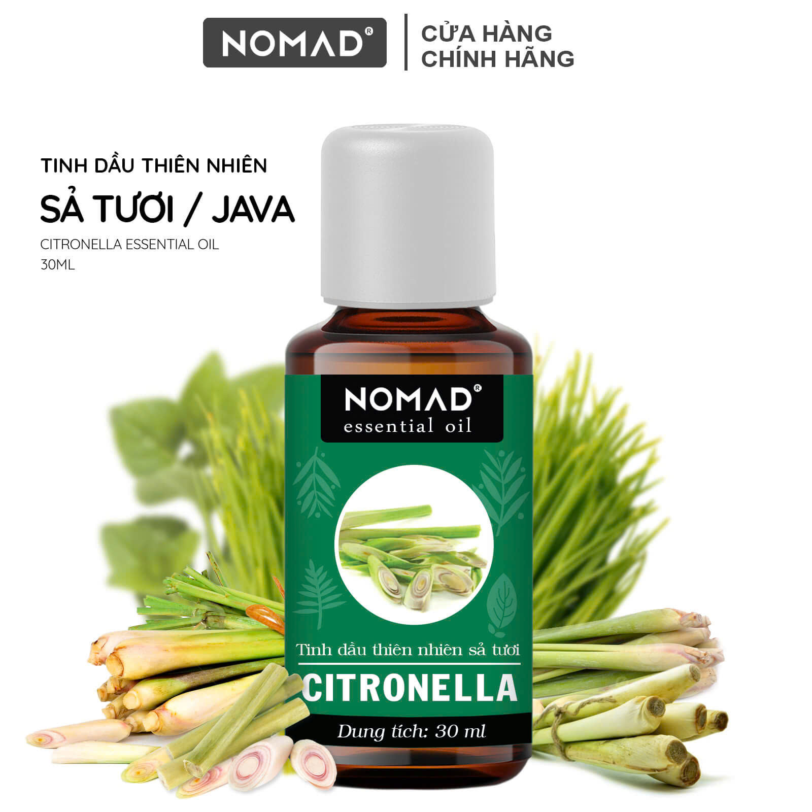 Tinh Dầu Sả Java Nguyên Chất Nomad Essential Oils Citronella