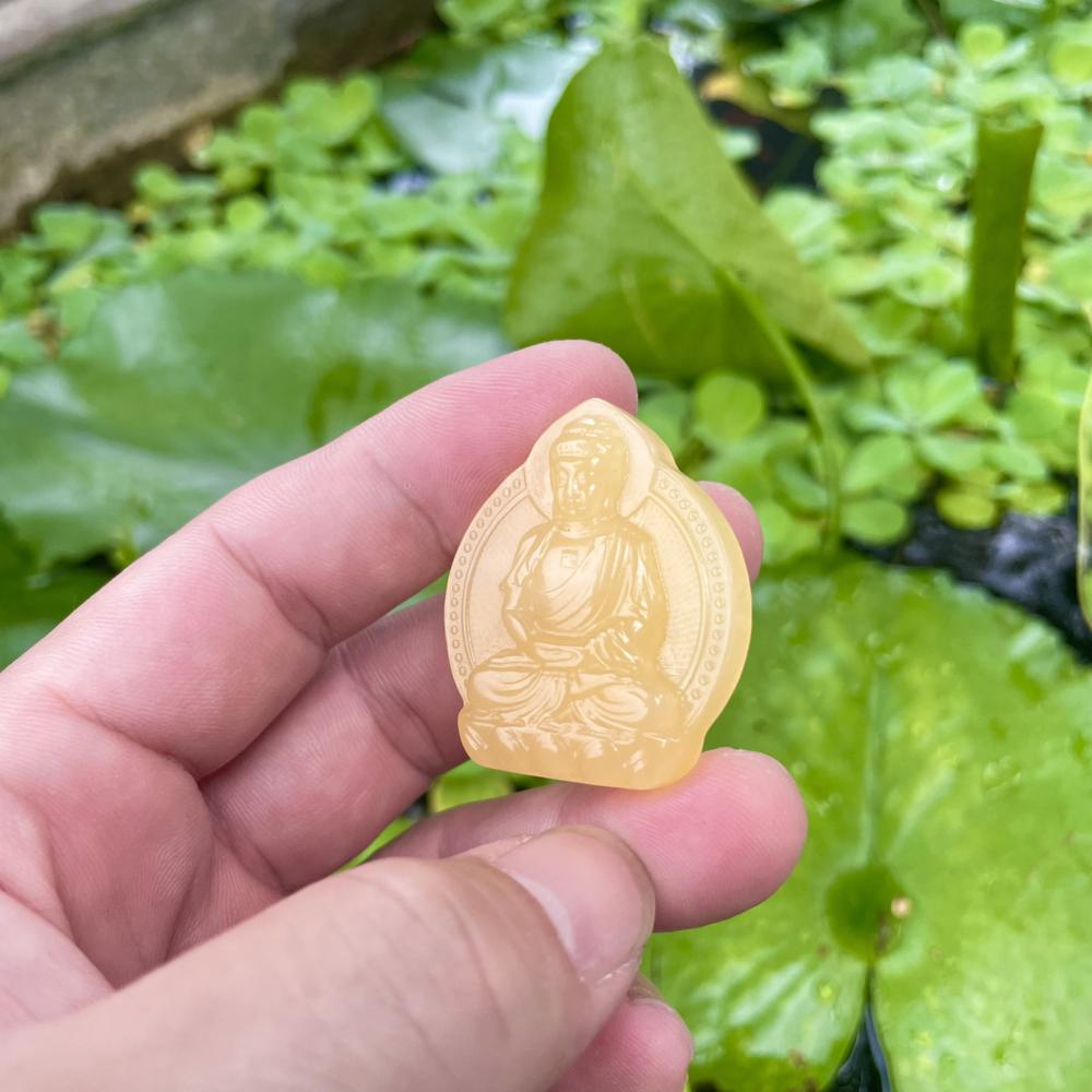 Mặt Phật A Di Đà đá Ngọc Hoàng Long 4cm CP962