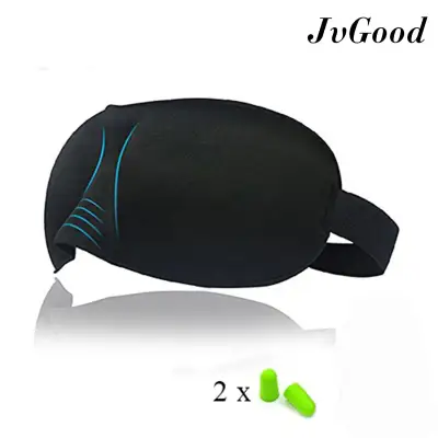 JvGood 3D Sleep Cover Lightweight and Comfortable Sleeping Eyes Shield Cover Shade Cover for Travel Nap Meditation sleep helper for Men and Women with 4 Earplugs