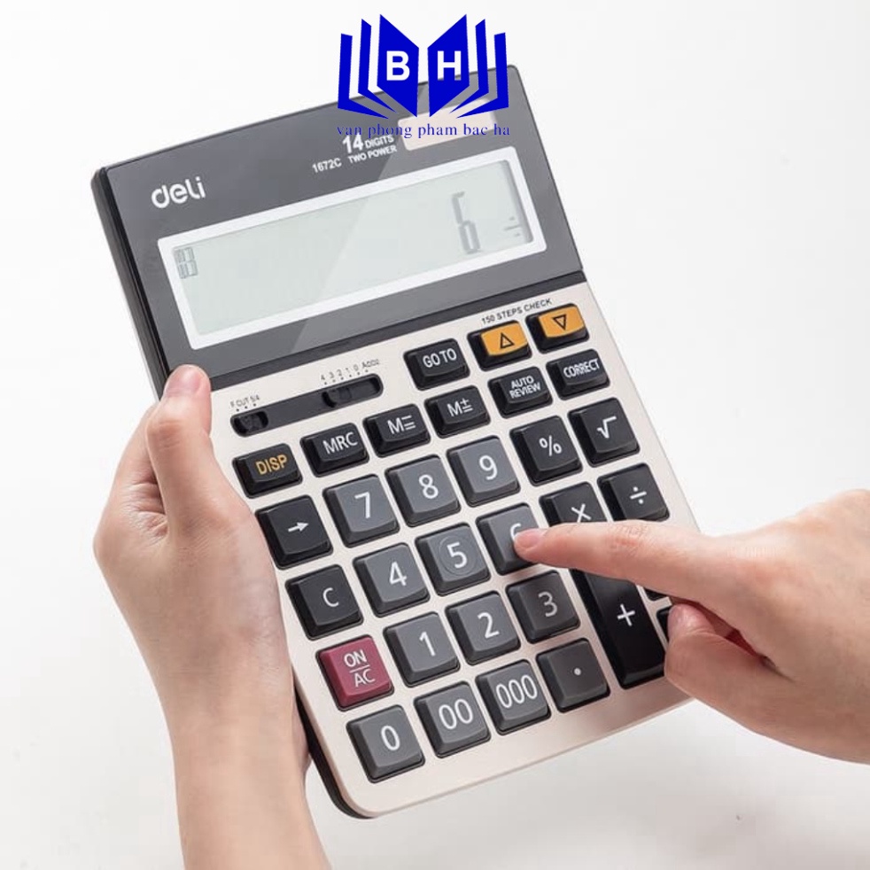 Máy tính deli 1672c hiển thị 14 số