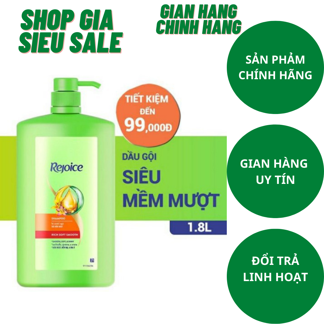 Dầu gội rejoice siêu mượt chai 1.8kg