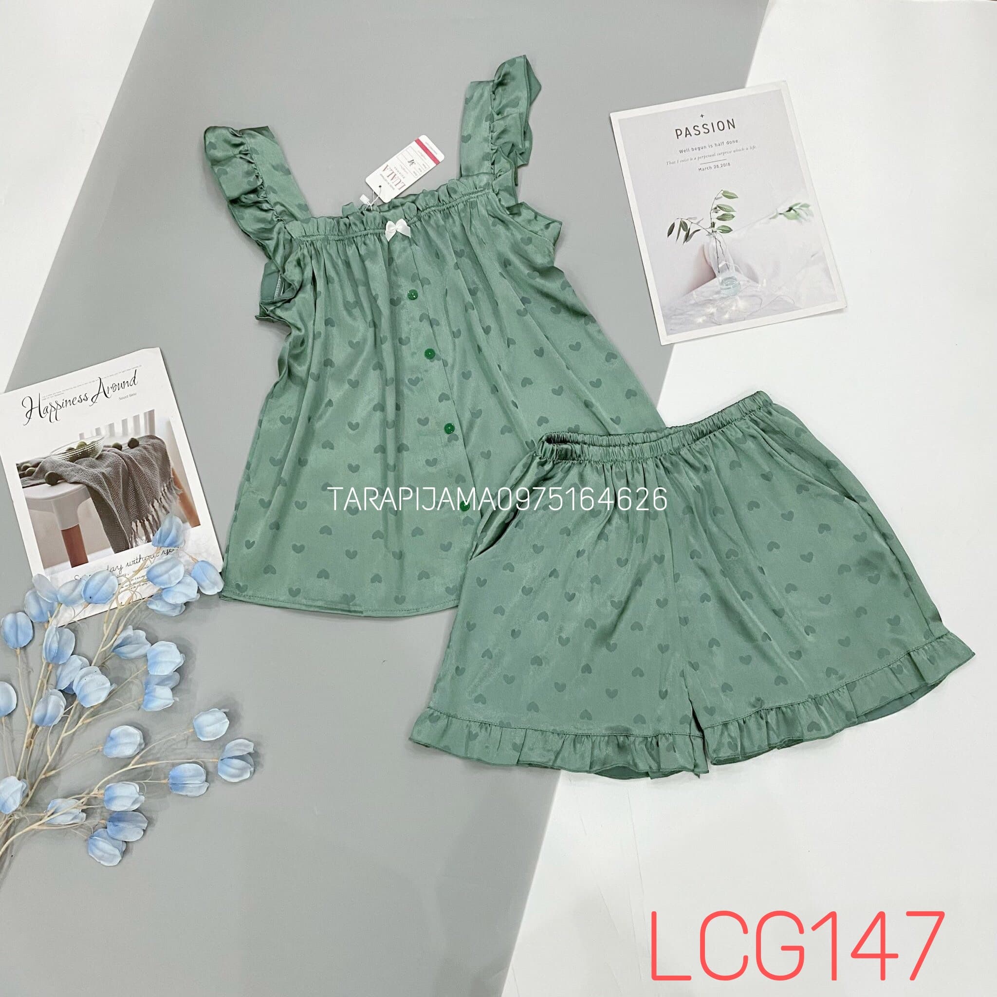 Bộ lụa gấm đùi cánh tiên -bộ ngủ navy siêu đẹp