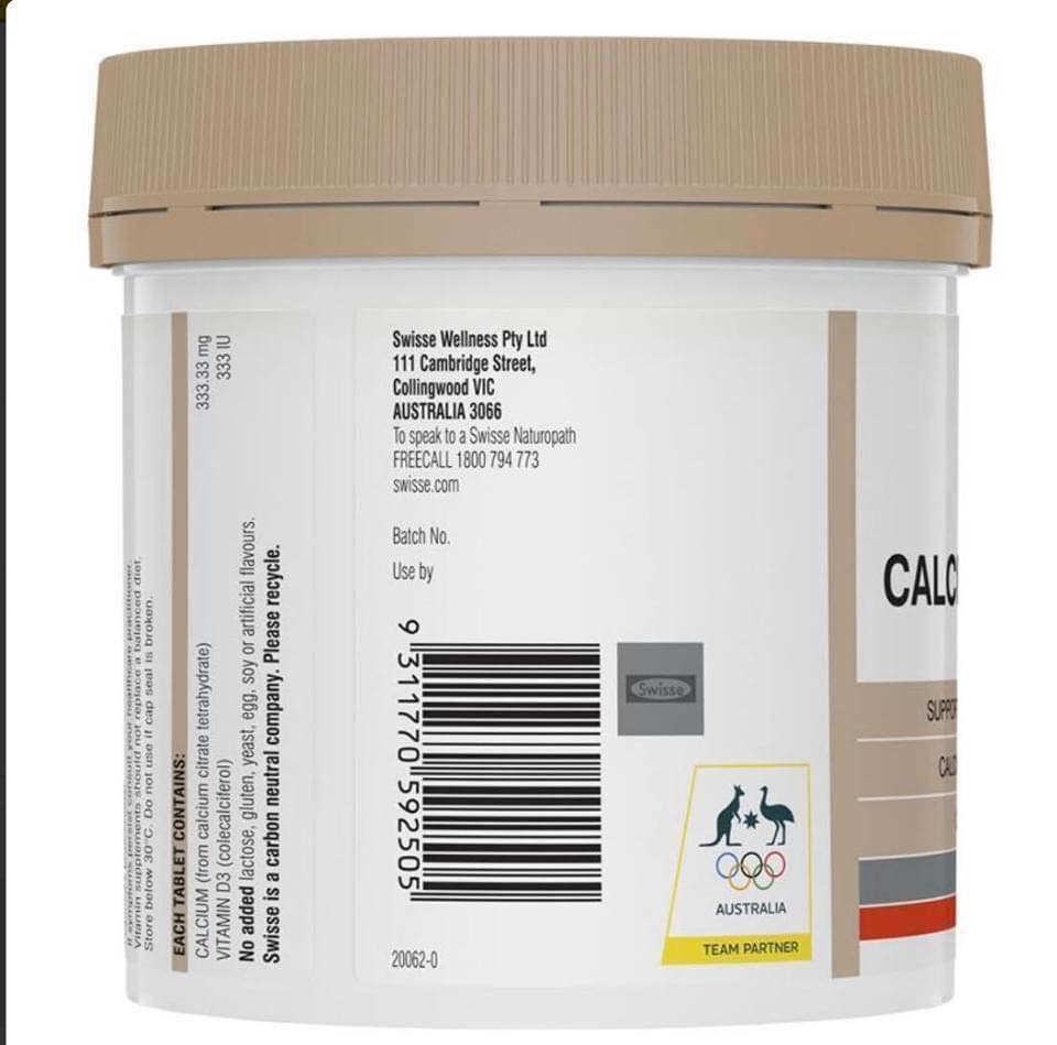 CALCIUM VITAMIN D SWISSE lọ 150 viên