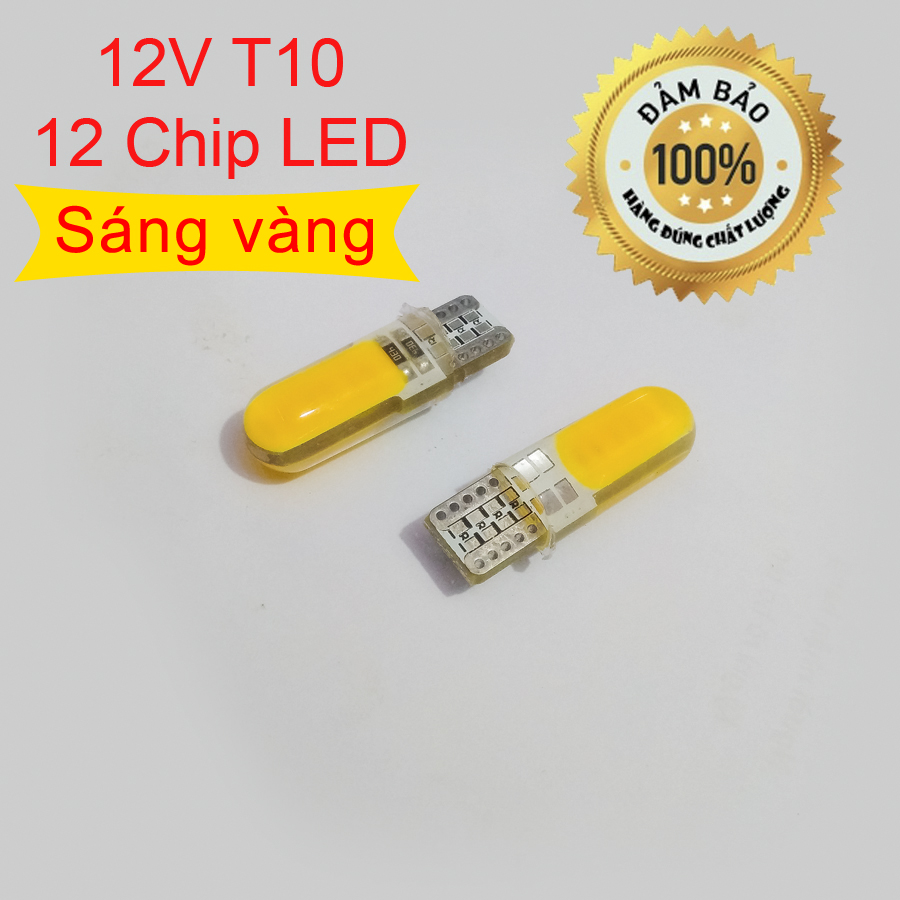 Bộ 2 LED lõi ngô xi nhan, sương mù, đồng hồ xe máy chân T10 chip COB Siêu sáng (lõi ngô)