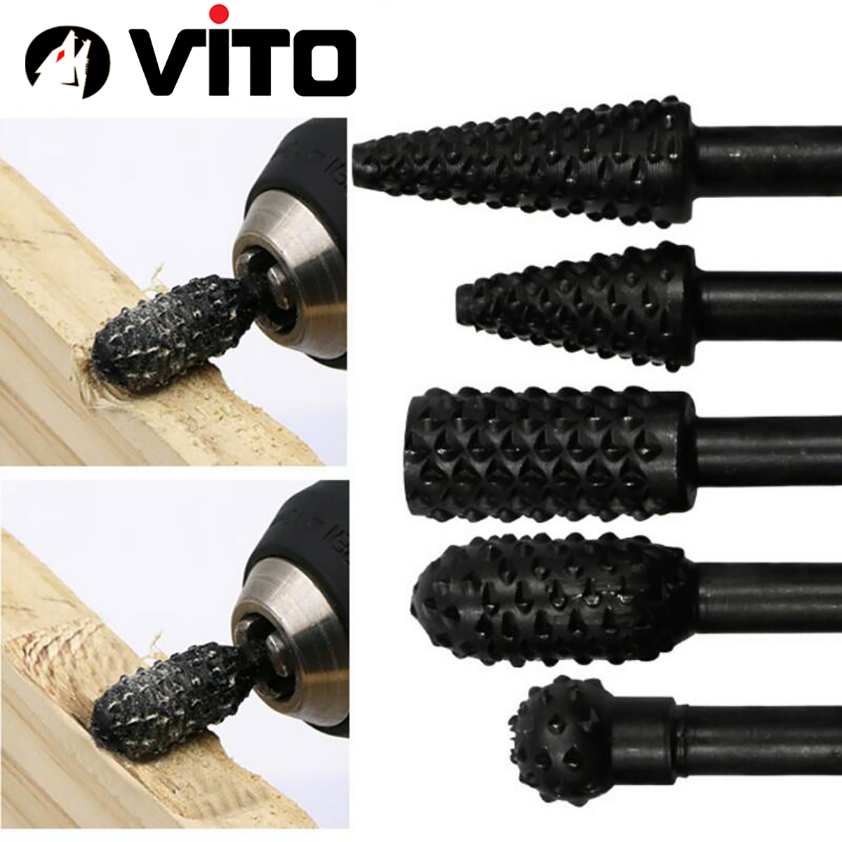 Bộ 5/10 Mũi Phay Mài Khắc VITO Làm Gỗ Lũa Đa Năng