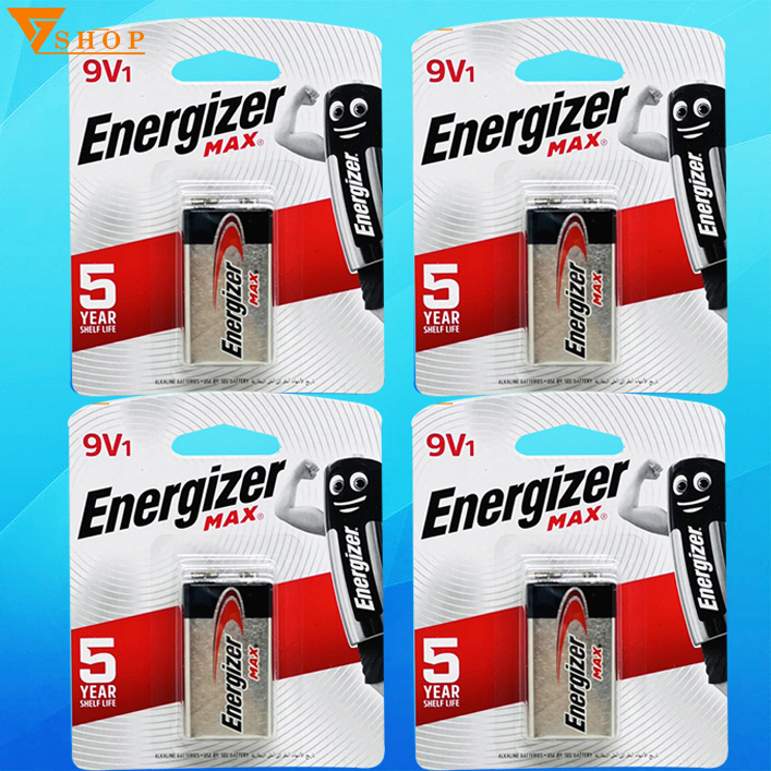 5 Vỉ pin 9V  Energizer  alkaline, Pin vuông Energizer