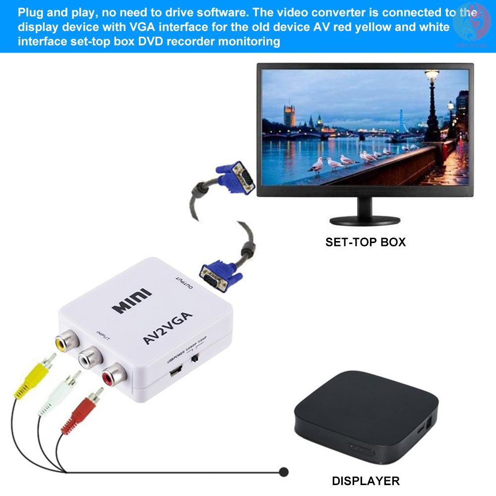 Bộ chuyển av ra vga full hd 1080p - av to vga