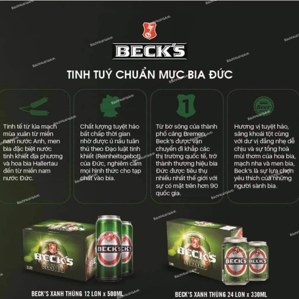 BIA BECK'S THÙNG 330ML 24 LON