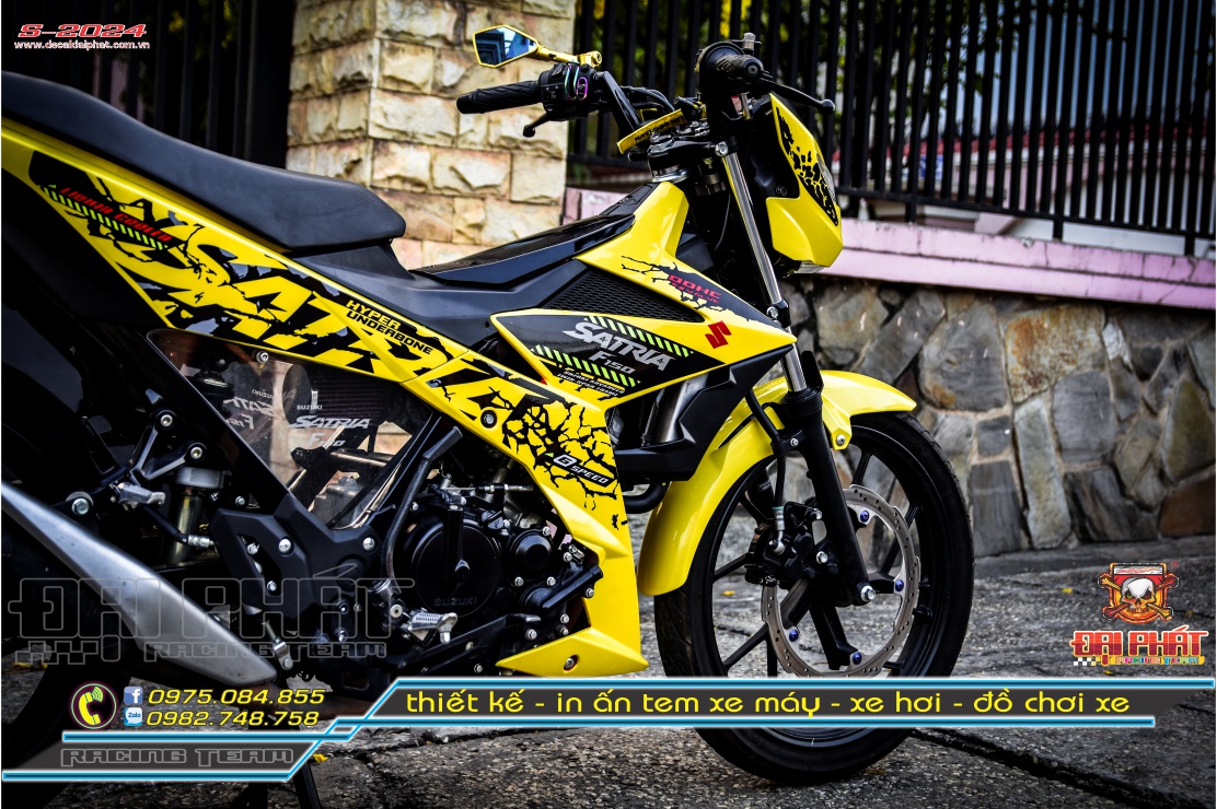 Tem Rời Xe Satria Zin Vàng Đen