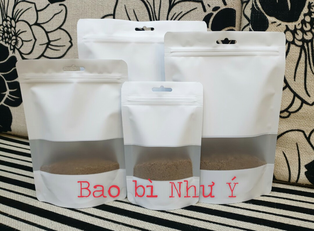 1KG - TÚI ZIPPER SỮA CÓ CỬA SỔ TRÀN MÉP (CÓ MÓC TREO - HOẶC KHÔNG MÓC TREO)