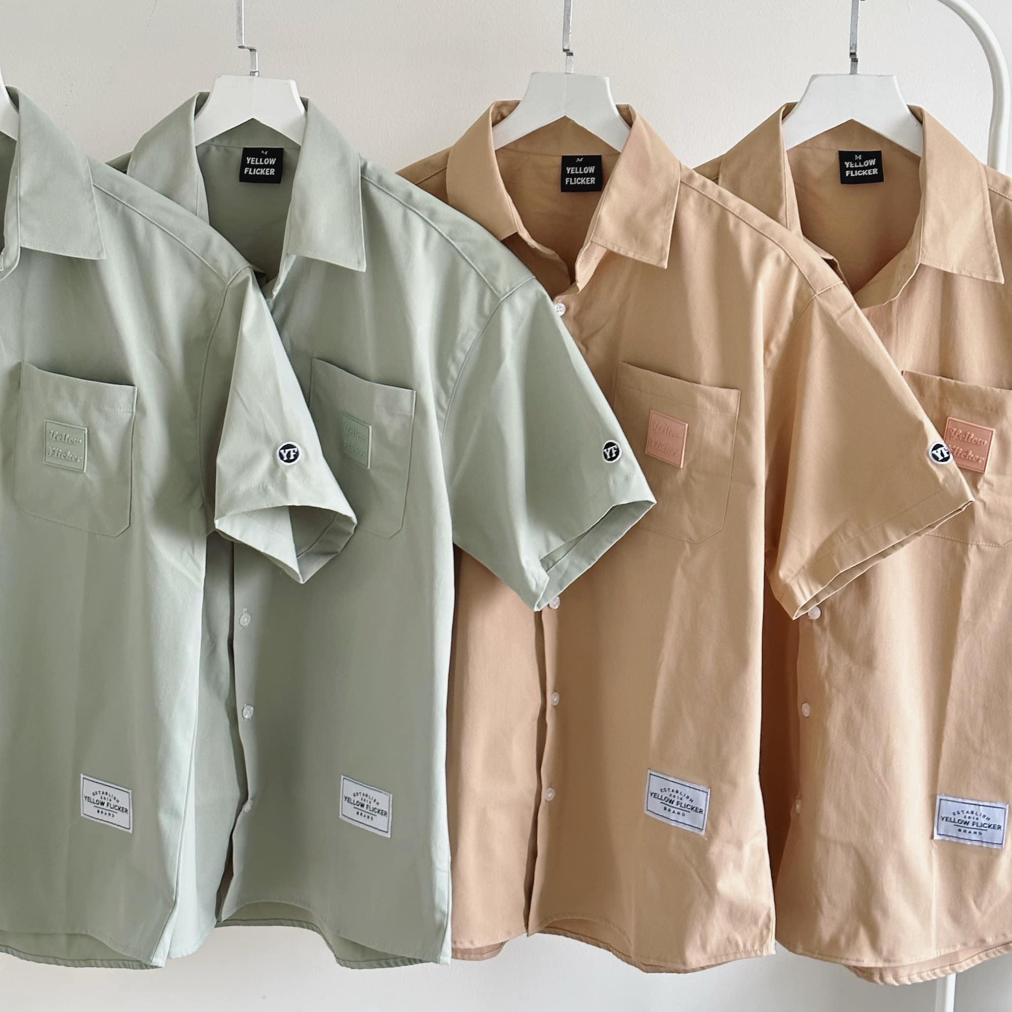 Áo somi tay ngắn YELLOW FLICKER Logo basic unisex