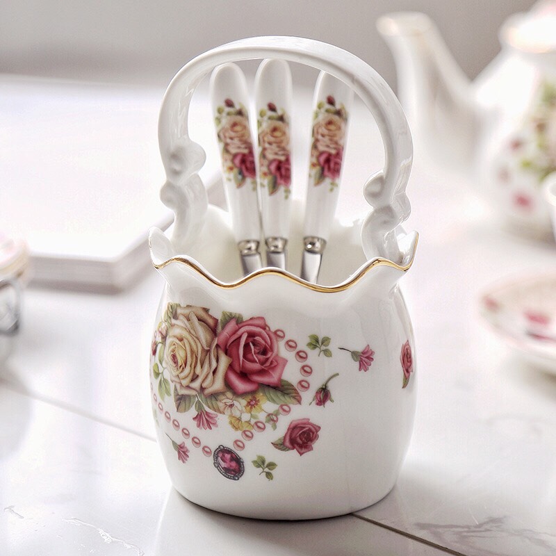 Giỏ Sứ Đựng Thìa Dĩa