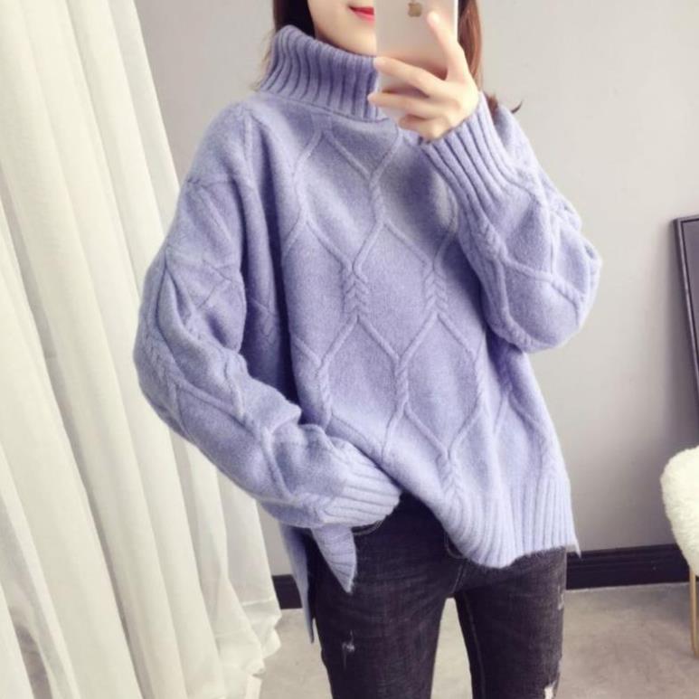 L096 - Áo len cổ lọ phong cách Hàn Quốc