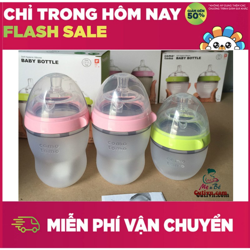 Bình sữa COMOTOMO 150ml (Hãng phân phối chính thức)